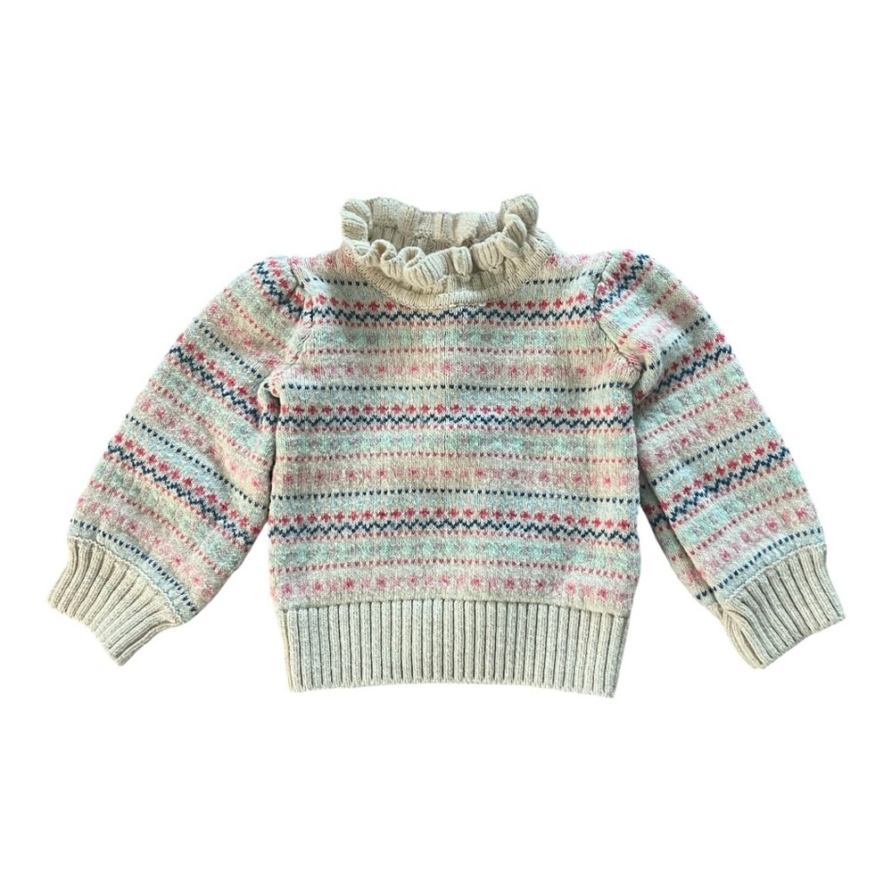 Janie and Jack Cream Sweater with Colorful Accents